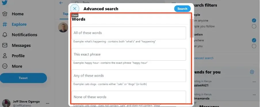 Twitter Search Operator