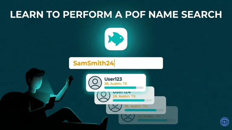 POF name search on Plenty of Fish dating site illustration