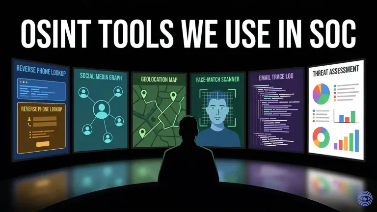 OSINT tools used in Security Operations Center illustration
