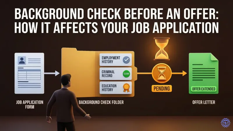 Background check before job offer application illustration
