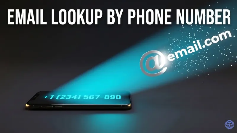 Email lookup by phone number search illustration