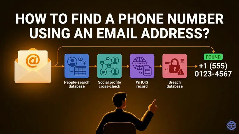 Finding phone number using email address illustration