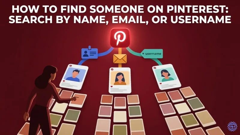 Pinterest people search by name, email, and username guide illustration