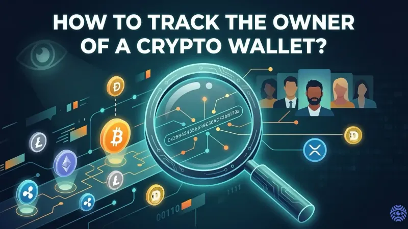 Illustration of blockchain network tracing for crypto wallet identification