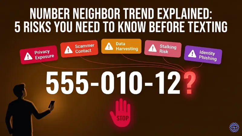 Smartphone screen showing an outgoing text message to an unknown number representing the number neighbor trend and its privacy risks