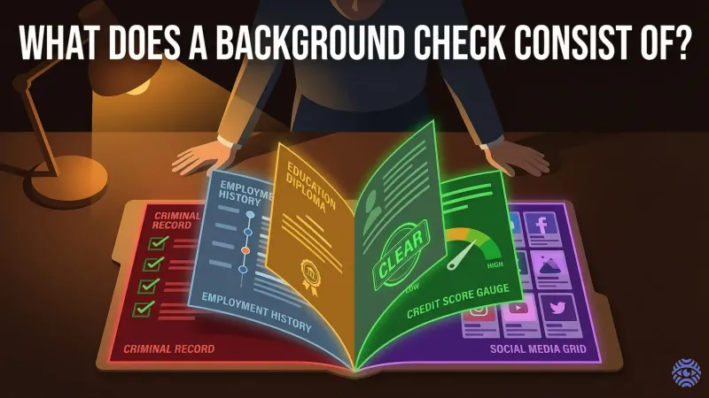Background check components infographic for job applicants