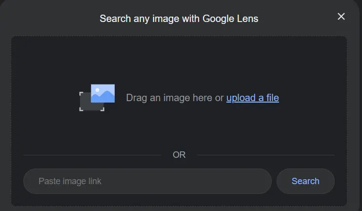 Drag file for image search