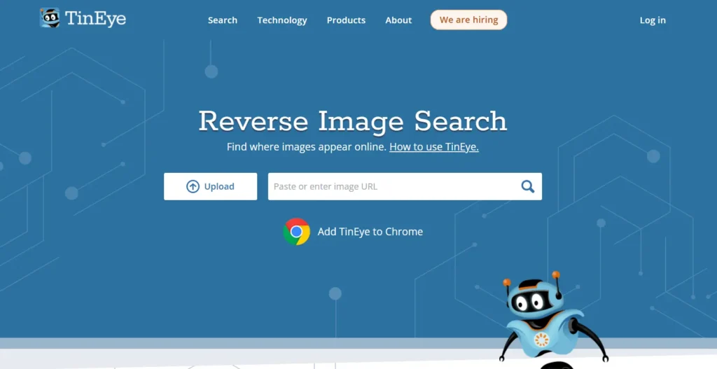 Tineye reverse image search tool