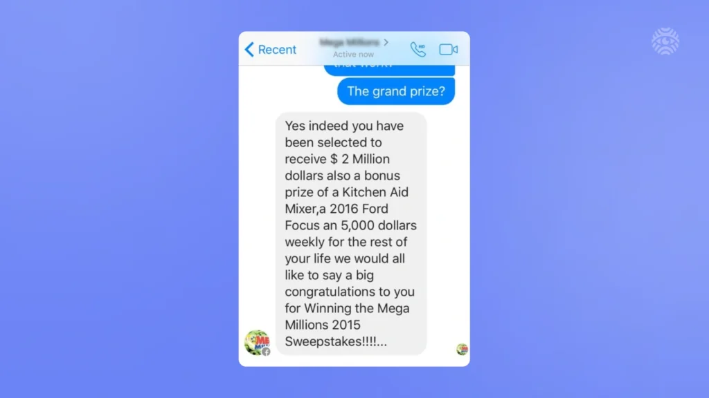 a prize scam example